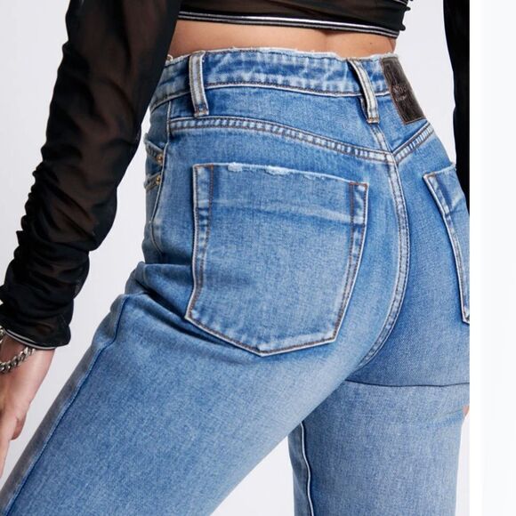 One-Teaspoon Legends High Waist Mom Fit Denim Jeans - Berlin Blue 27 - Picture 3 of 11